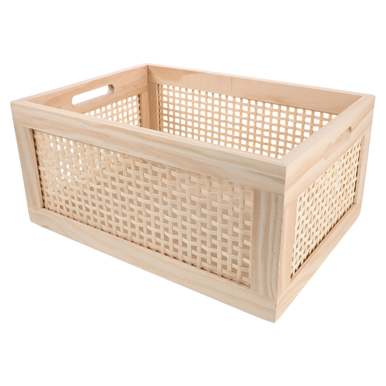 Magazines - Woven Magazine Basket Rustic Wooden Storage
