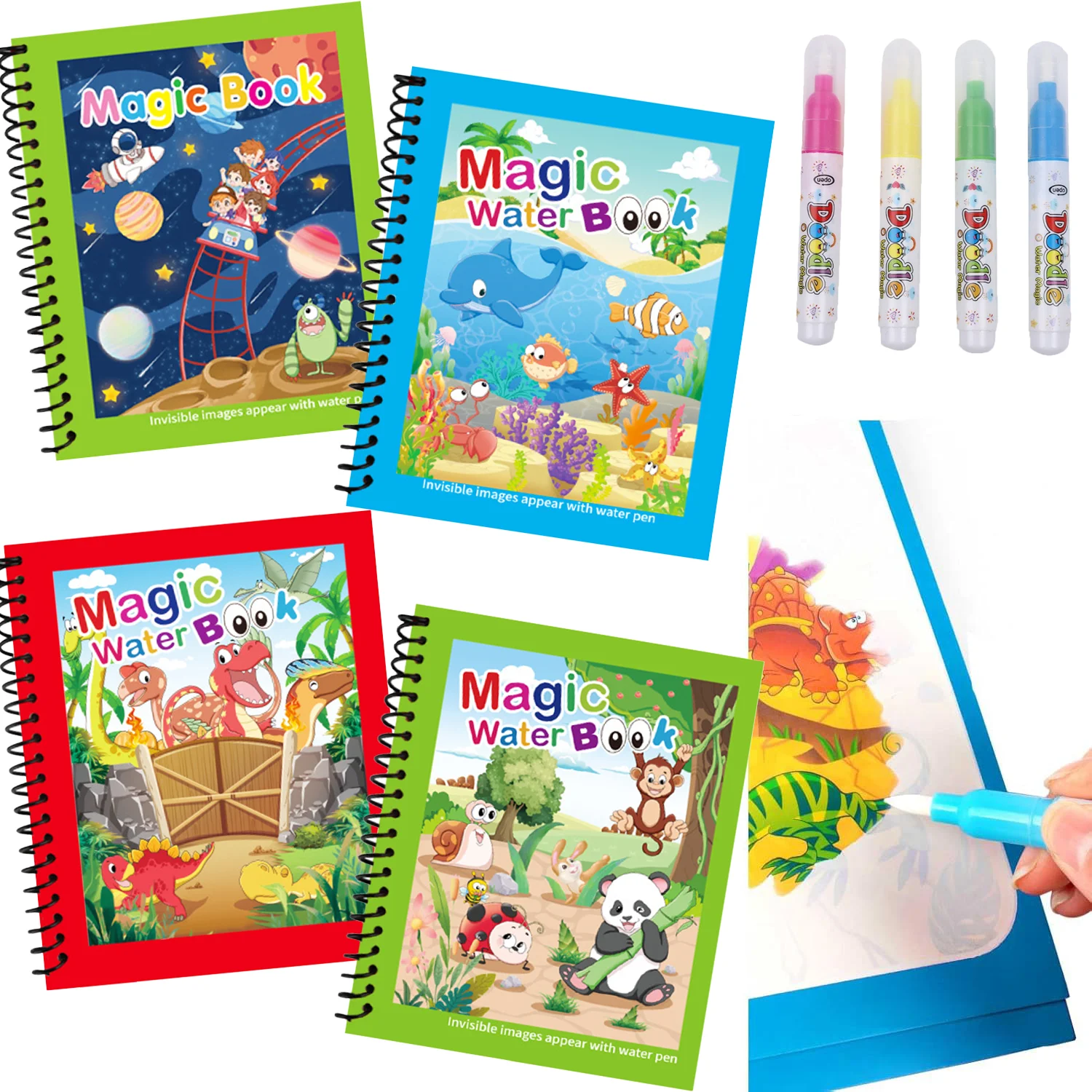 Magic Water Painting Book Reus - Reusable Water Magic Coloring Book ulasan dan harga