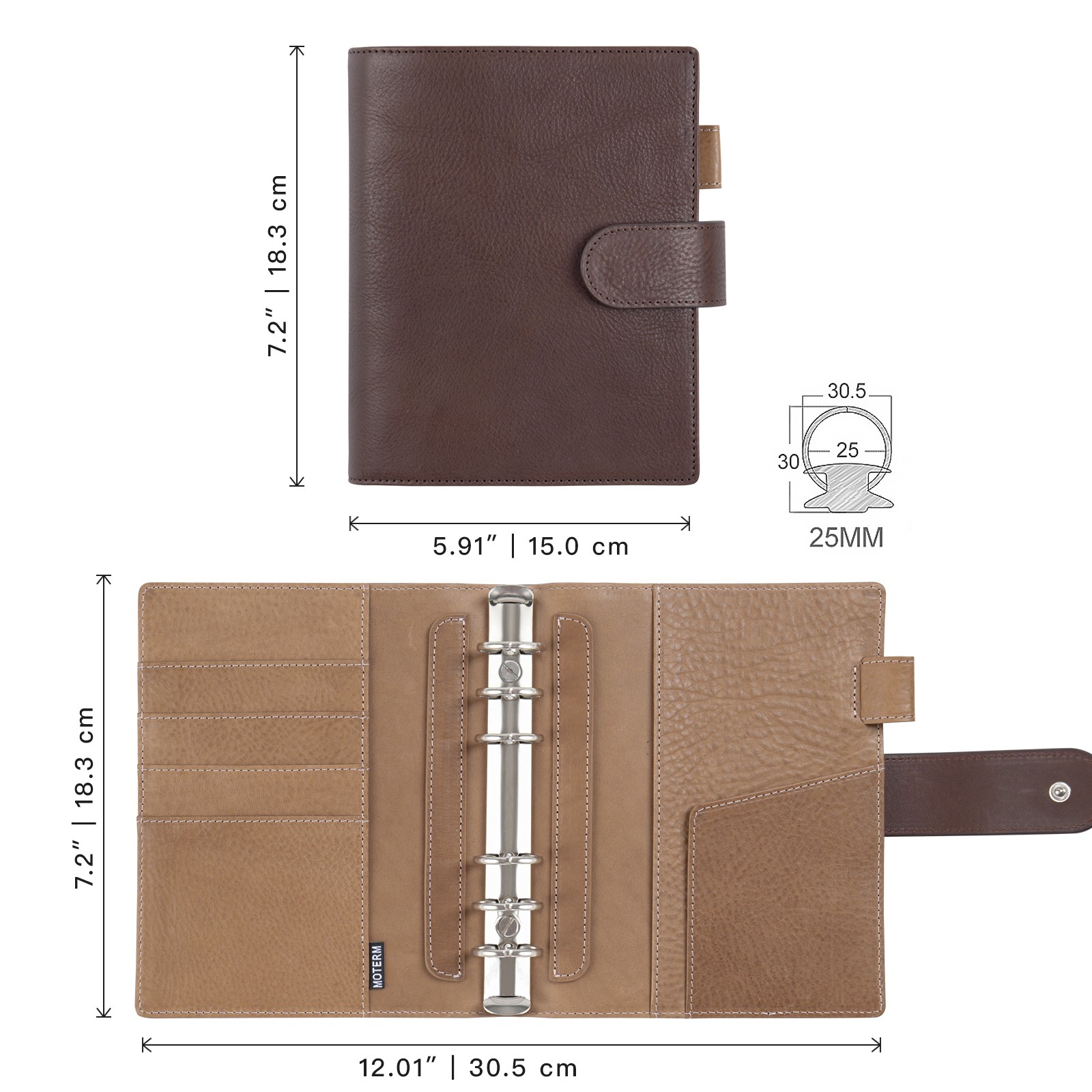 Moterm Franklin Covey Compact  - Vintage Leather Journal Notebook ulasan dan harga