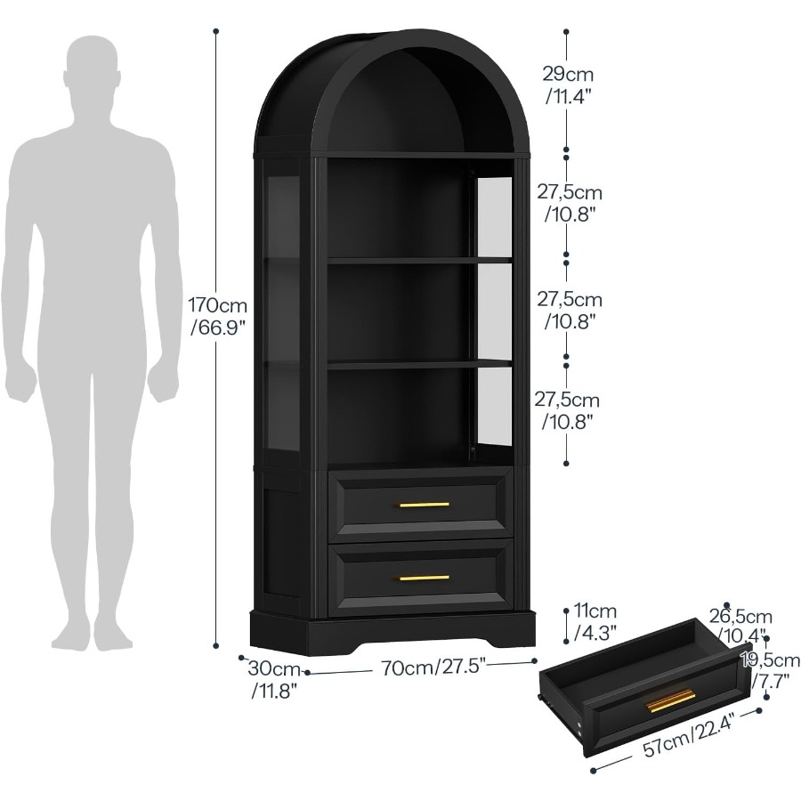 Display Cabinet, Tall Arched B - Books ulasan dan harga