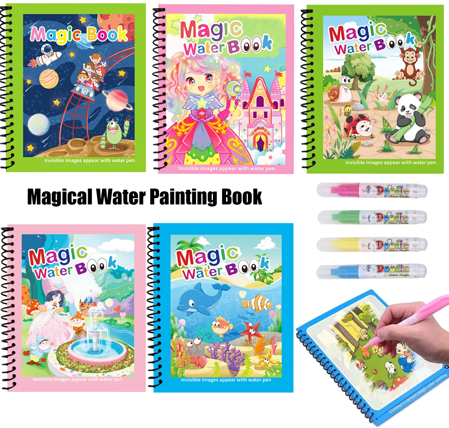 Reusable Painting Book Montess - Reusable Water Magic Coloring Book ulasan dan harga