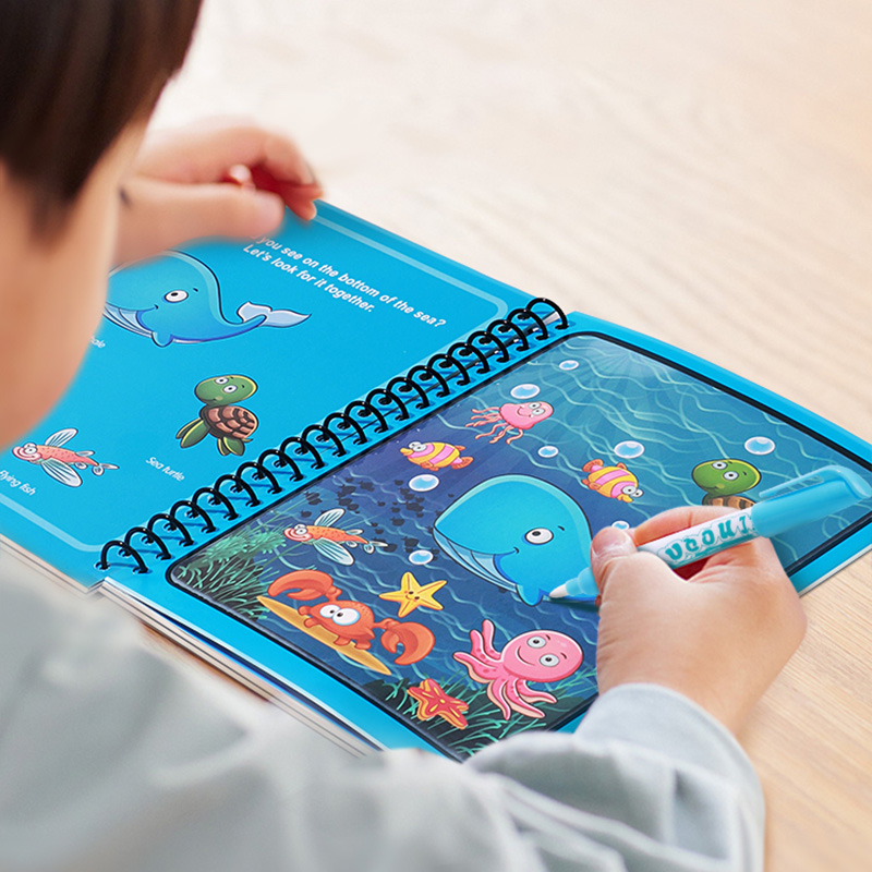 Magic Water Book with Pen Draw - Reusable Water Magic Coloring Book ulasan dan harga