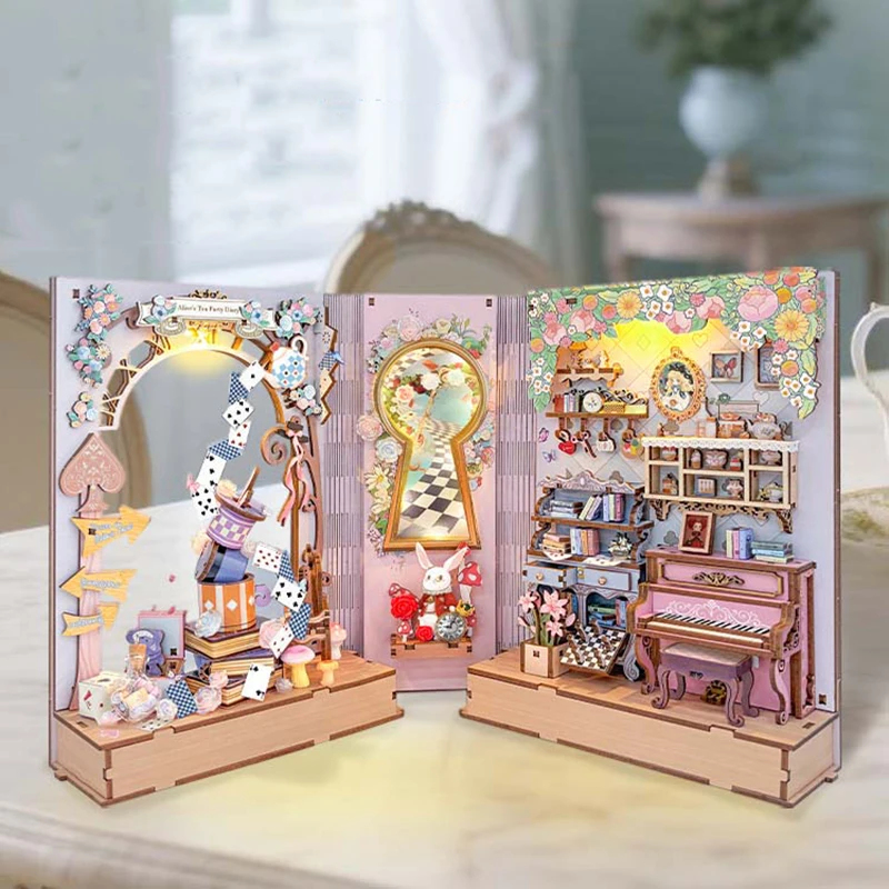 Miniature Model Kit DIY Wooden - Diy Wooden Book Nook Kit Shelf Insert ulasan dan harga