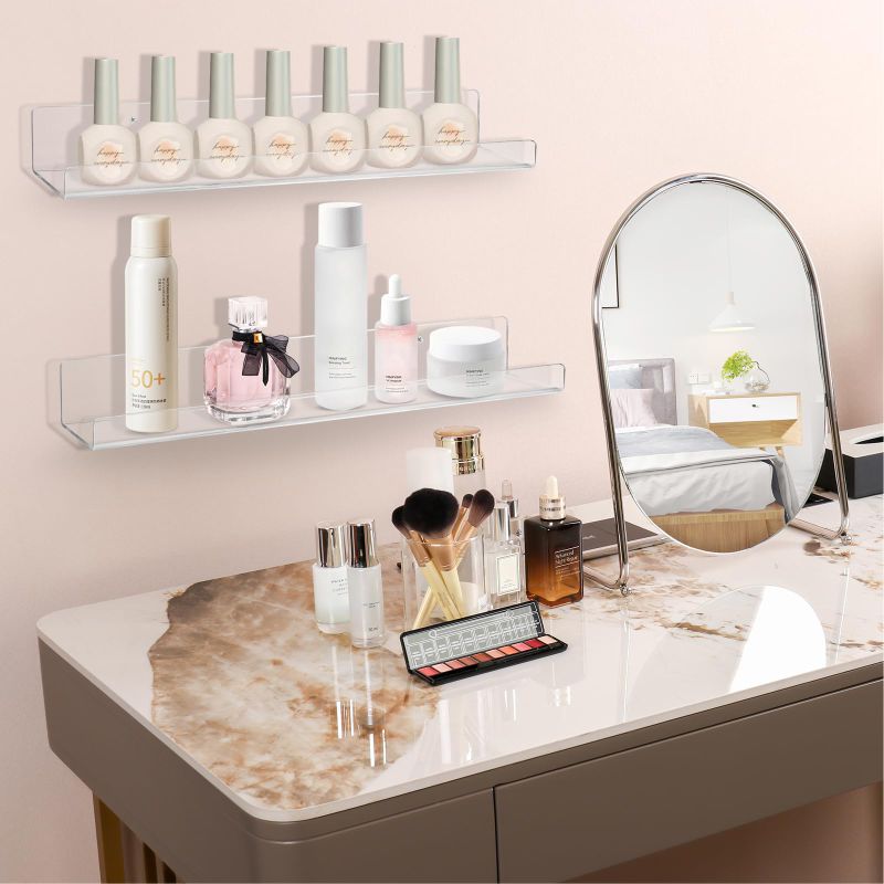 1-5 PCS 30cm Wall Mounted Acry - Clear Acrylic Book Stand Holder ulasan dan harga